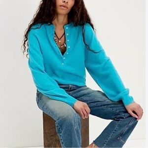 Free people porta cashmere Henley sweater